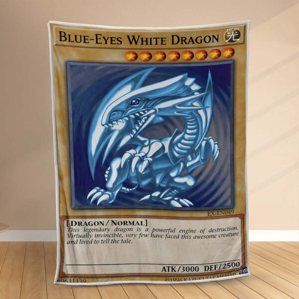 Plaid Dragon blanc aux yeux bleus Couverture Polaire Plaid Canapé