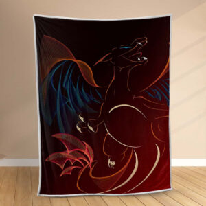 Plaid Art Pokemon Dracaufeu Couverture Polaire Plaid Canapé