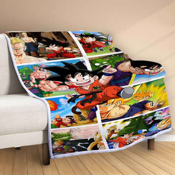 Plaid Dragon Ball Son Goku 1019 Couverture Polaire Plaid Canapé – Image 2