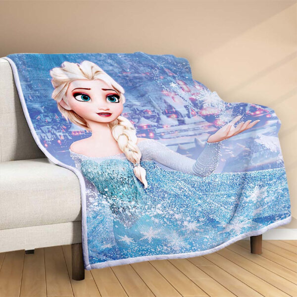 Plaid Elsa Disney Princesse Frozen La Reine des neiges 1001 Couverture Polaire Plaid Canapé – Image 2