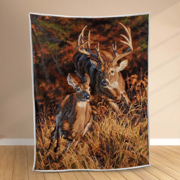 Plaid Famille de cerfs Couverture Polaire Plaid Canapé