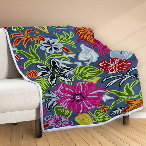 Plaid Floral Coloré Couverture Polaire Plaid Canapé – Image 2