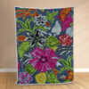 Plaid Floral Coloré Couverture Polaire Plaid Canapé
