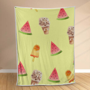 Plaid Idées de motif de pastèque crème pour la décoration de la chambre des enfants Couverture Polaire Plaid Canapé