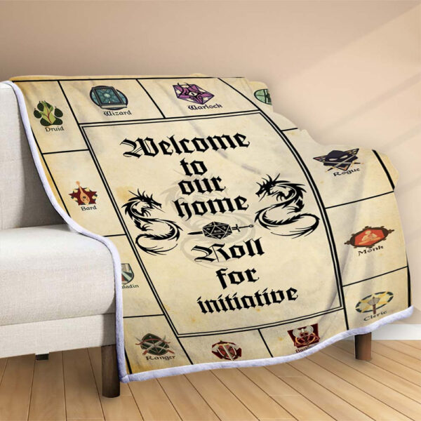 Plaid Dungeons & Dragons Bienvenue chez nous Couverture Polaire Plaid Canapé – Image 2