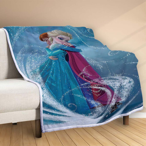 Plaid Elsa Anna Reine des Neiges Disney Couverture Polaire Plaid Canapé – Image 2