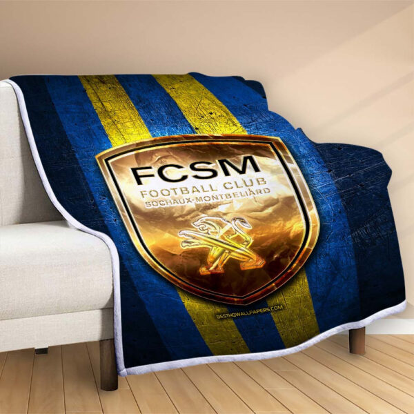Plaid FSCM FC Sochaux-Montbéliard 4 Couverture Polaire Plaid Canapé – Image 2