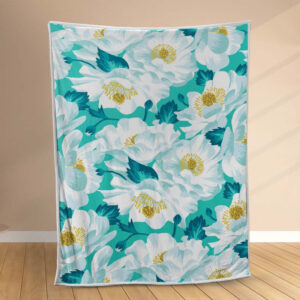 Plaid Floral Bleu Couverture Polaire Plaid Canapé