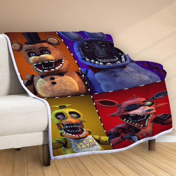 Plaid Five nights at Freddy Couverture Polaire Plaid Canapé – Image 2