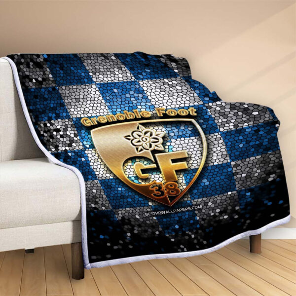 Plaid GF 38 Grenoble Foot 38 FC 1 Couverture Polaire Plaid Canapé – Image 2