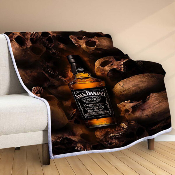 Plaid Jack Daniel's Crâne 1001 Couverture Polaire Plaid Canapé – Image 2