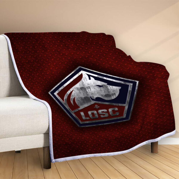 Plaid LOSC Lille OSC FC 10 Couverture Polaire Plaid Canapé – Image 2