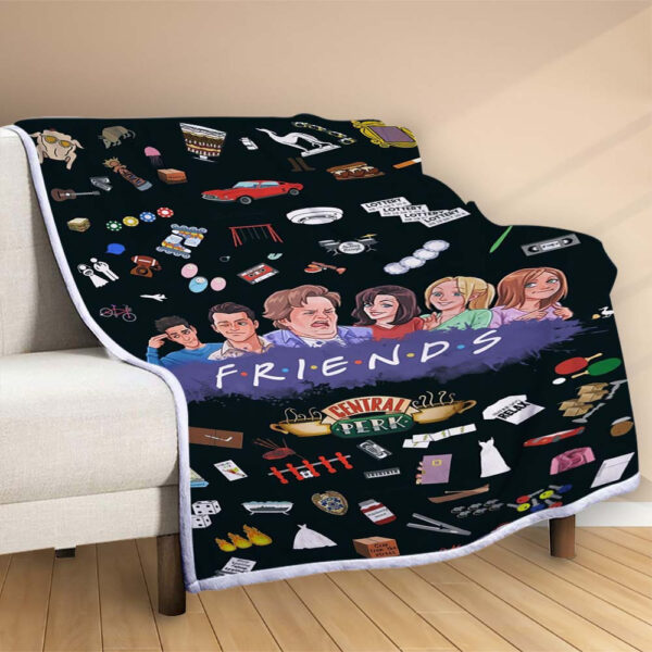 Plaid Friends Central Perk Holiday Special Christmas TV Show Couverture Polaire Plaid Canapé – Image 2