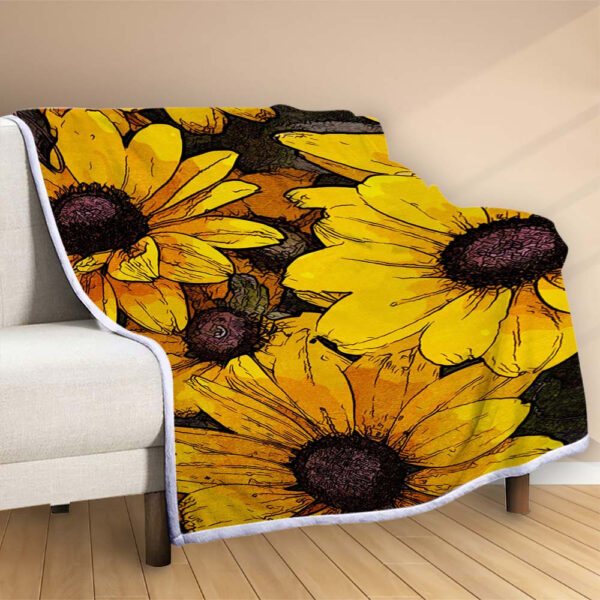 Plaid Floral Fleurs 02 Couverture Polaire Plaid Canapé – Image 2