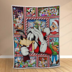 Plaid Dingo et Mickey Mouse Joyeux Noël Couverture Polaire Plaid Canapé