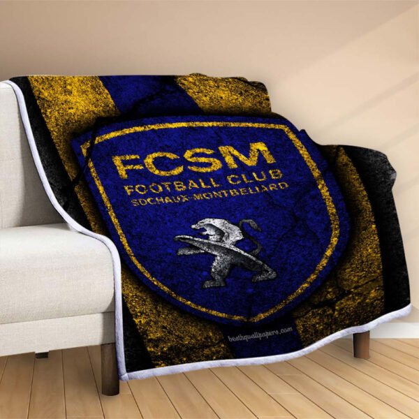 Plaid FSCM FC Sochaux-Montbéliard 3 Couverture Polaire Plaid Canapé – Image 2