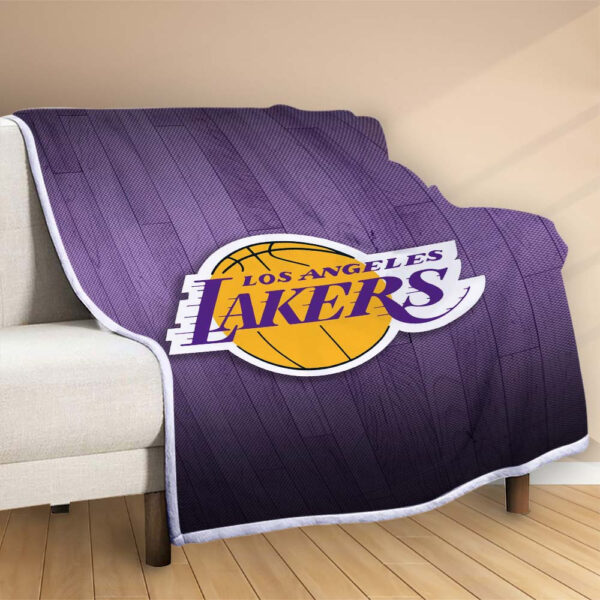 Plaid Los Angeles Lakers Basketball Team NBA Couverture Polaire Plaid Canapé – Image 2