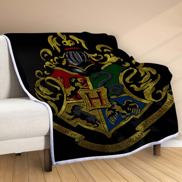 Plaid Logo de Poudlard Harry Potter Couverture Polaire Plaid Canapé – Image 2