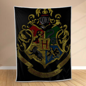 Plaid Logo de Poudlard Harry Potter Couverture Polaire Plaid Canapé
