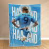 Plaid Haaland Manchester City MC FC Couverture Polaire Plaid Canapé