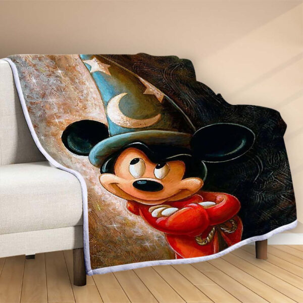 Plaid Magicien Mickey Mouse Couverture Polaire Plaid Canapé – Image 2