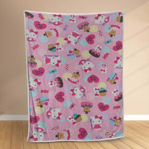 Plaid Hello Kitty rose motif Couverture Polaire Plaid Canapé
