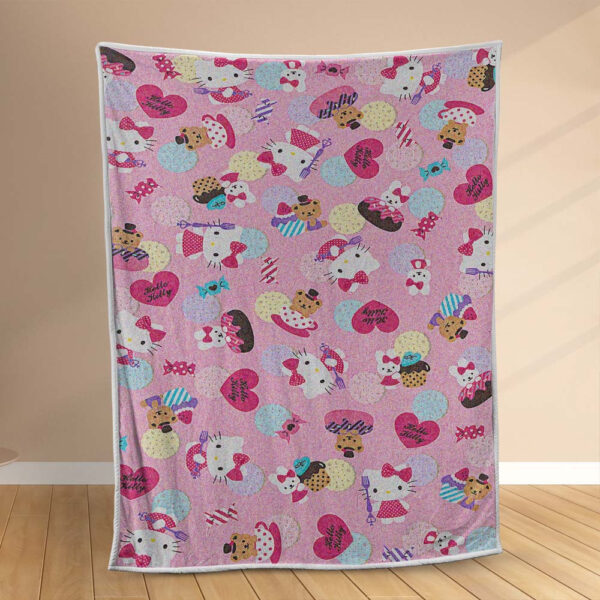 Plaid Hello Kitty rose motif Couverture Polaire Plaid Canapé