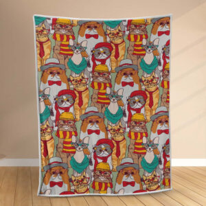 Plaid Chat drôle de Gryffondor Couverture Polaire Plaid Canapé
