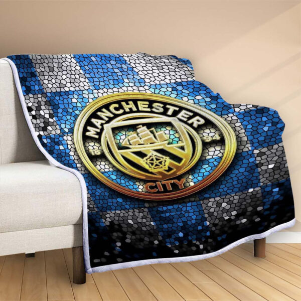 Plaid Manchester City MC FC 11 Couverture Polaire Plaid Canapé – Image 2