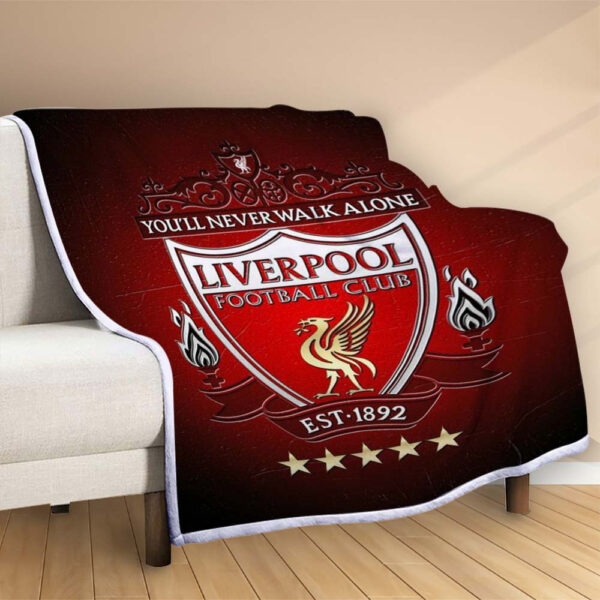Plaid FC Liverpool 5 Couverture Polaire Plaid Canapé – Image 2