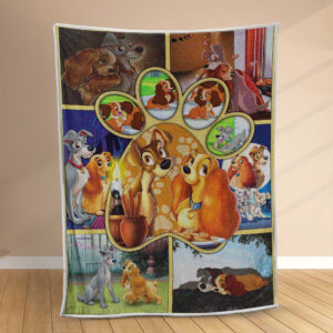 Plaid La belle et le Clochard 2 Couverture Polaire Plaid Canapé
