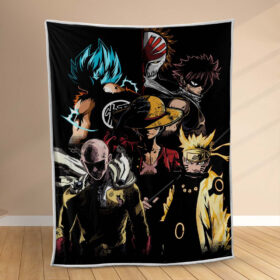 Plaid Luffy et personnages d’anime Couverture Polaire Plaid Canapé