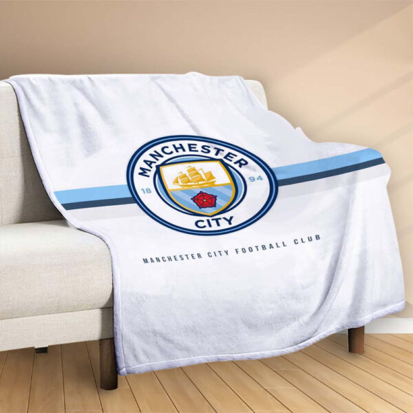 Plaid Manchester City MC FC 10 Couverture Polaire Plaid Canapé – Image 2