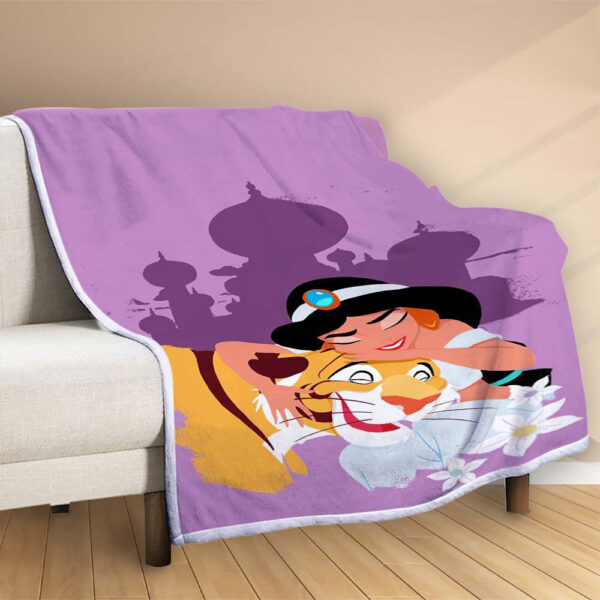 Plaid Princesse Jasmin Disney 1002 Couverture Polaire Plaid Canapé – Image 2