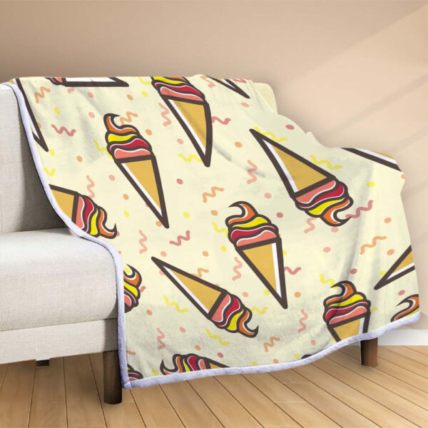 Plaid modèle de cornet de crème glacée Couverture Polaire Plaid Canapé – Image 2