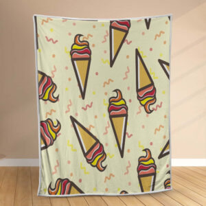 Plaid modèle de cornet de crème glacée Couverture Polaire Plaid Canapé