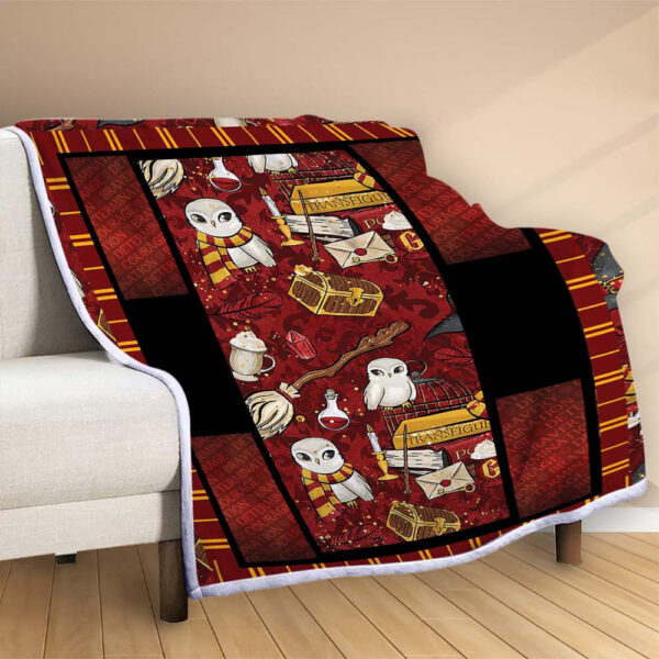 Plaid Chouette Harry Potter_1 Couverture Polaire Plaid Canapé – Image 2