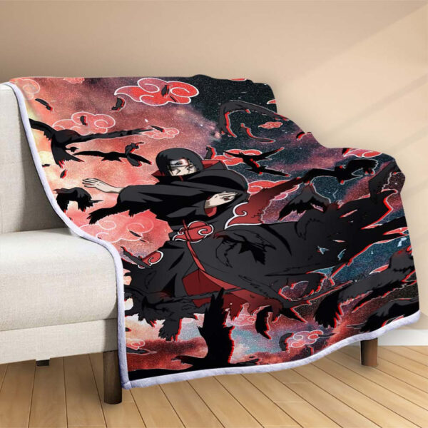 Plaid Itachi Uchiwa Akatsuki 1004 Couverture Polaire Plaid Canapé – Image 2