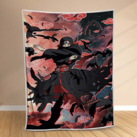 Plaid Itachi Uchiwa Akatsuki 1004 Couverture Polaire Plaid Canapé
