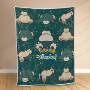 Plaid Allons-y Pokémon Ronflex Couverture Polaire Plaid Canapé