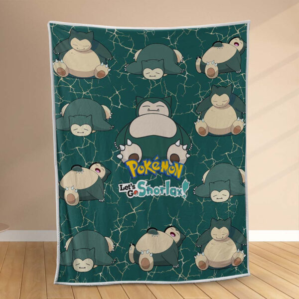 Plaid Allons-y Pokémon Ronflex Couverture Polaire Plaid Canapé