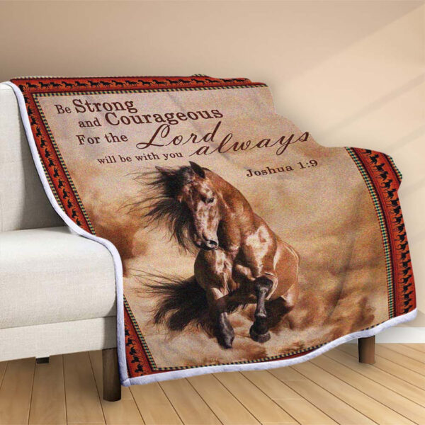 Plaid Citation de Joshua Soyez fort et courageux Couverture Polaire Plaid Canapé – Image 2