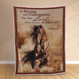 Plaid Citation de Joshua Soyez fort et courageux Couverture Polaire Plaid Canapé