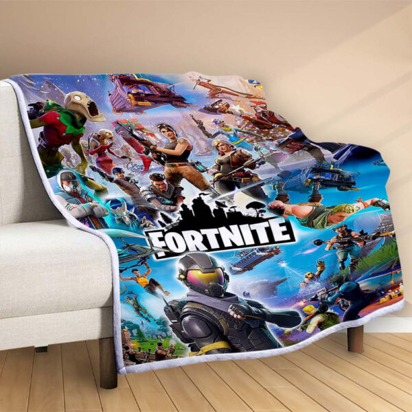 Plaid Fortnite Zombie FN02 Couverture Polaire Plaid Canapé – Image 2