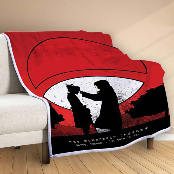 Plaid Itachi Uchiwa et les frères Sasuke Uchiha Couverture Polaire Plaid Canapé – Image 2