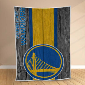 Plaid Équipe de basket-ball Golden State Warriors NBA sur bois Couverture Polaire Plaid Canapé