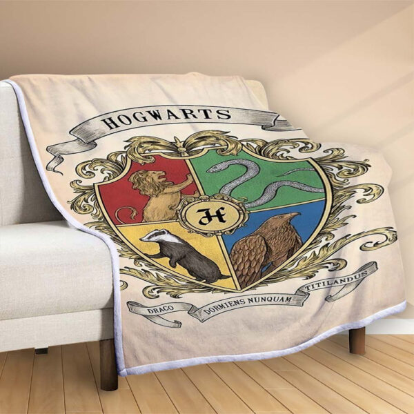 Plaid École de Poudlard Harry Potter 8 Couverture Polaire Plaid Canapé – Image 2
