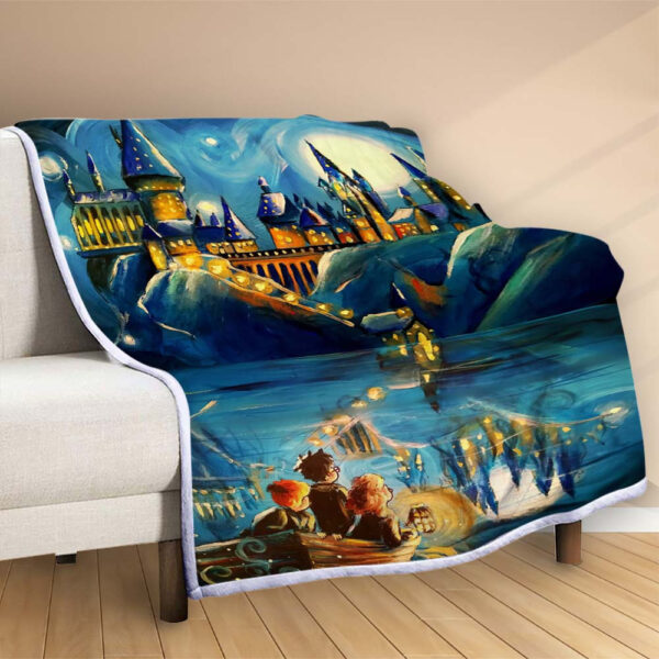 Plaid École Poudlard Harry Potter 9 Couverture Polaire Plaid Canapé – Image 2