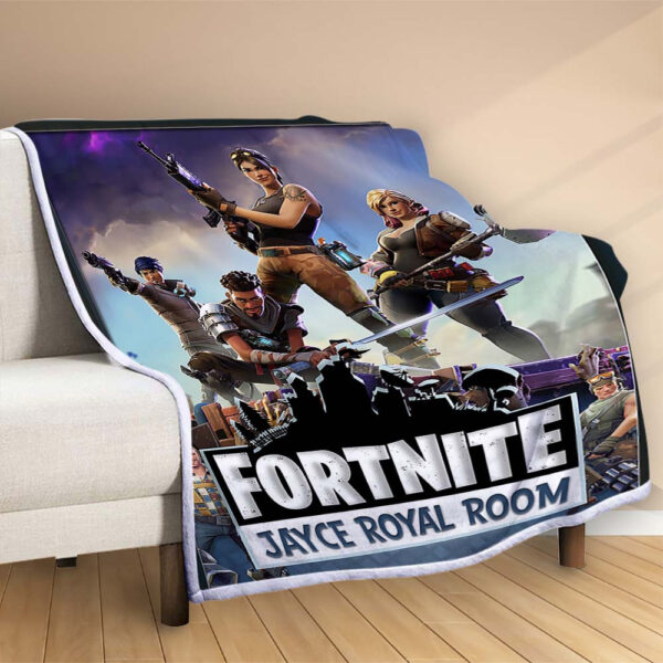 Plaid Fortnite Jayce Royal Room Jeu Couverture Polaire Plaid Canapé – Image 2
