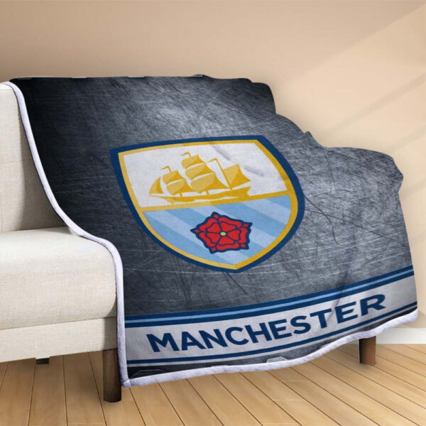 Plaid Manchester City MC FC 8 Couverture Polaire Plaid Canapé – Image 2